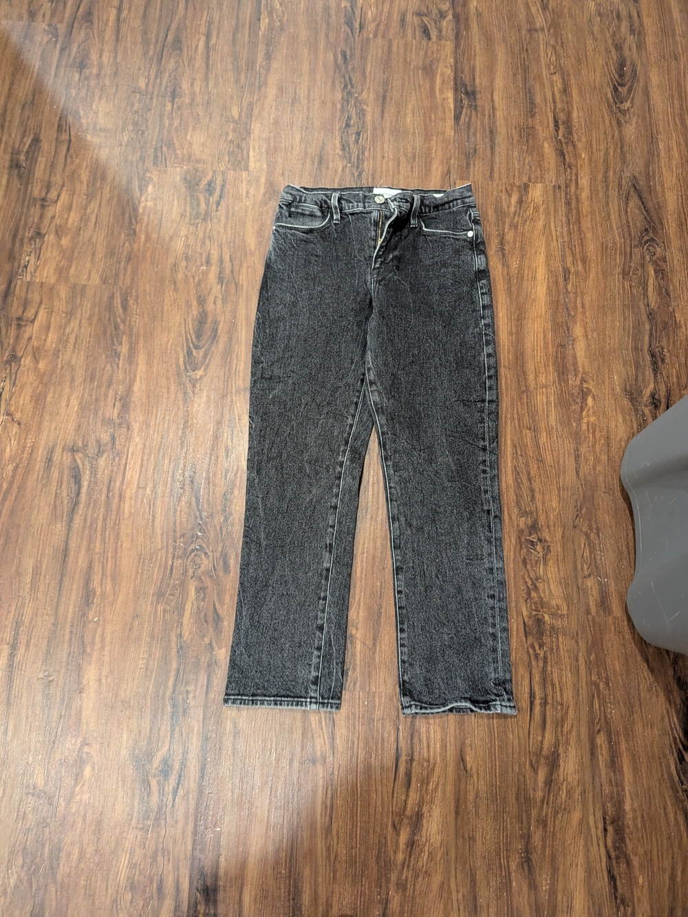 Frame Denim Straight Leg Jeans in Charcoal Black - Picture 2 of 5